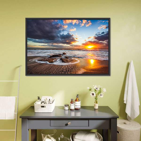Cloudscape Over Sea Canvas Wall Art-5 Horizontal-Gallery Wrap-22" x 12"-Tiaracle