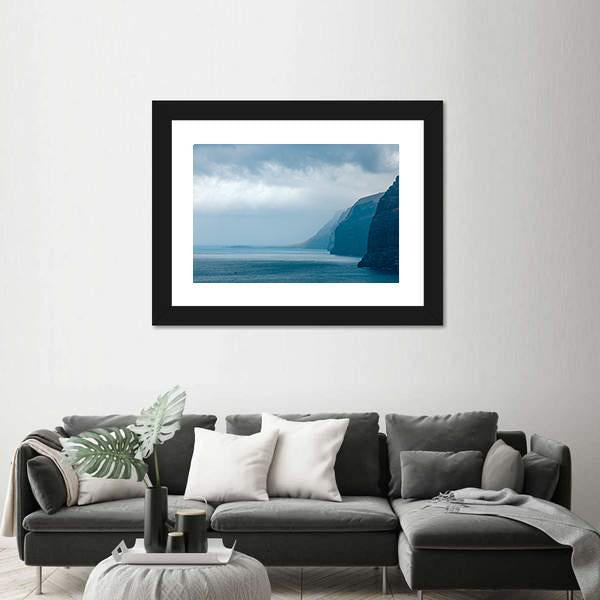Cloudy Cliffs Of Los Gigantes Canvas Wall Art-1 Piece-Framed Print-20" x 16"-Tiaracle