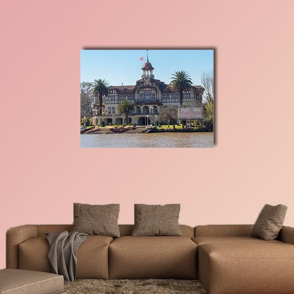 Boat Club In Argentina Canvas Wall Art-4 Pop-Gallery Wrap-50" x 32"-Tiaracle