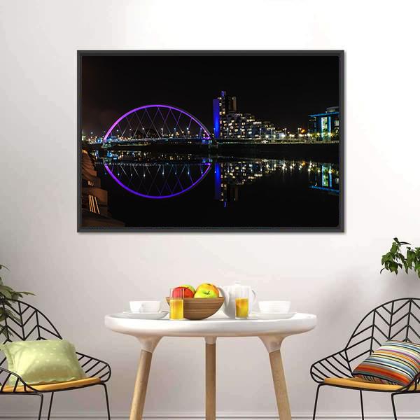 Clyde Arc Bridge Canvas Wall Art-1 Piece-Floating Frame-24" x 16"-Tiaracle