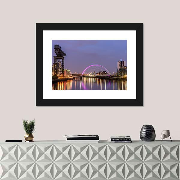 Clyde Arc Bridge Glasgow Canvas Wall Art-1 Piece-Framed Print-20" x 16"-Tiaracle