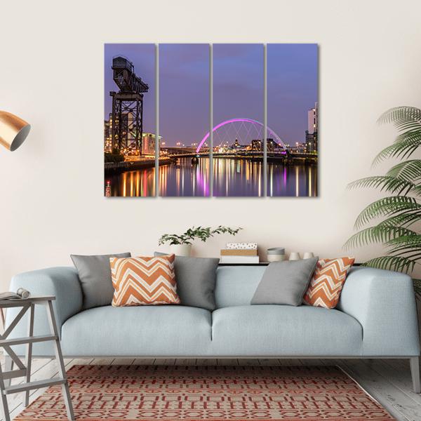 Clyde Arc Bridge Glasgow Canvas Wall Art-4 Horizontal-Gallery Wrap-34" x 24"-Tiaracle