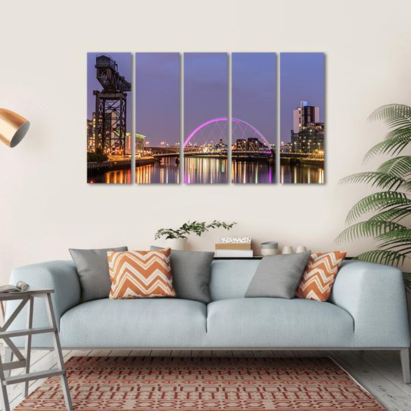 Clyde Arc Bridge Glasgow Canvas Wall Art-5 Horizontal-Gallery Wrap-22" x 12"-Tiaracle