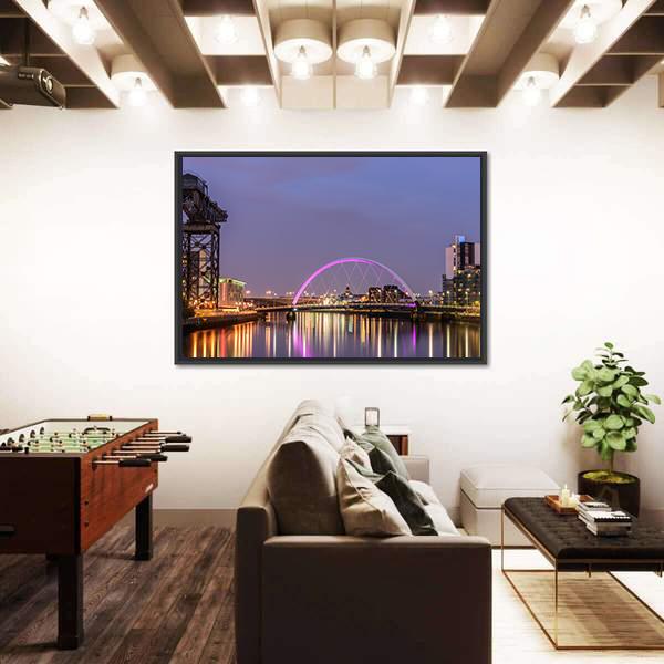 Clyde Arc Bridge Glasgow Canvas Wall Art-5 Horizontal-Gallery Wrap-22" x 12"-Tiaracle