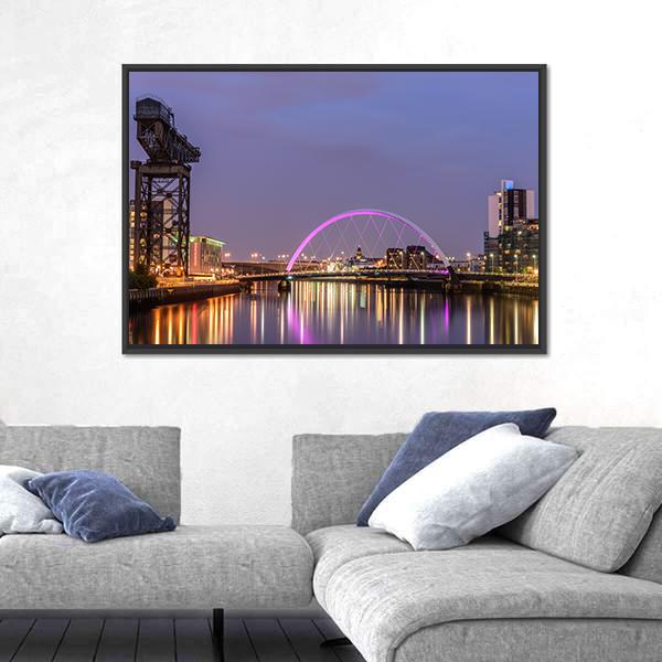 Clyde Arc Bridge Glasgow Canvas Wall Art-3 Horizontal-Gallery Wrap-25" x 16"-Tiaracle