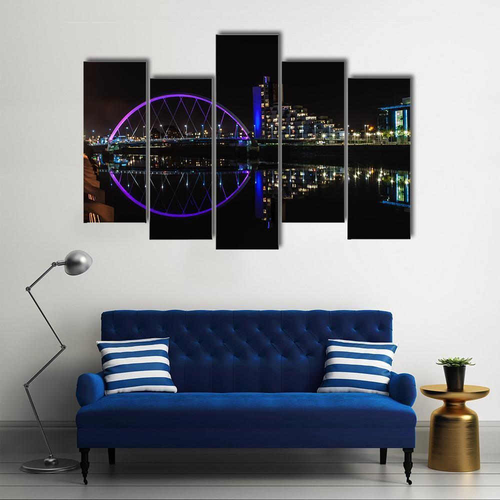 Clyde Arc Bridge Canvas Wall Art-5 Pop-Gallery Wrap-47" x 32"-Tiaracle