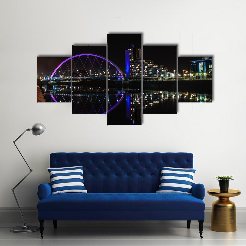 Clyde Arc Bridge Canvas Wall Art-5 Pop-Gallery Wrap-47" x 32"-Tiaracle