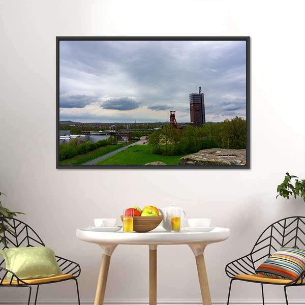 Coal Mine In Gelsenkirchen Canvas Wall Art-1 Piece-Floating Frame-24" x 16"-Tiaracle