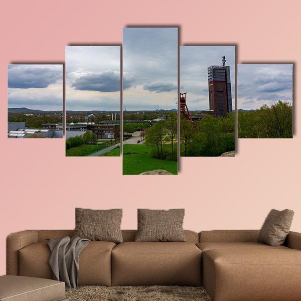Coal Mine In Gelsenkirchen Canvas Wall Art-5 Star-Gallery Wrap-62" x 32"-Tiaracle