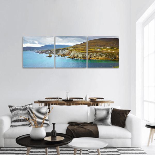 Coast At Achill Island Panoramic Canvas Wall Art-3 Piece-25" x 08"-Tiaracle