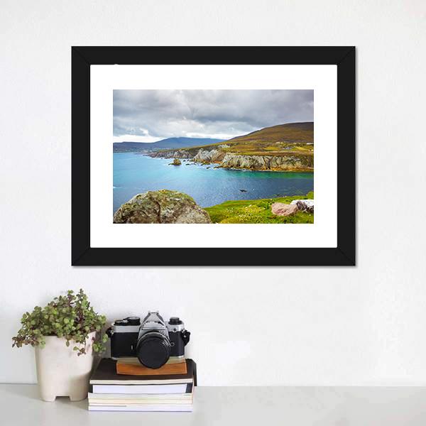 Coast At Achill Island Panoramic Canvas Wall Art-1 Piece-36" x 12"-Tiaracle