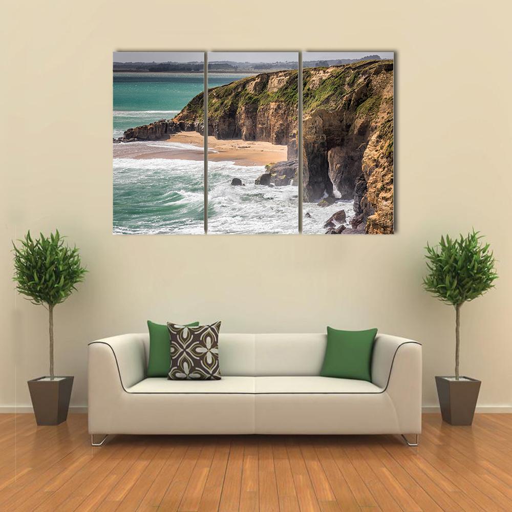 Coast In New Zealand Canvas Wall Art-3 Horizontal-Gallery Wrap-37" x 24"-Tiaracle