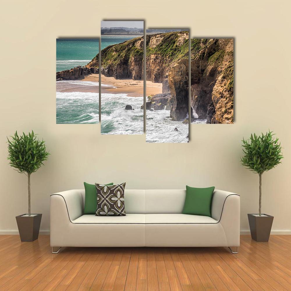 Coast In New Zealand Canvas Wall Art-4 Pop-Gallery Wrap-50" x 32"-Tiaracle
