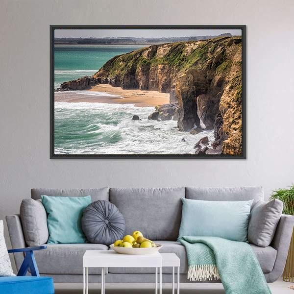 Coast In New Zealand Canvas Wall Art-3 Horizontal-Gallery Wrap-25" x 16"-Tiaracle