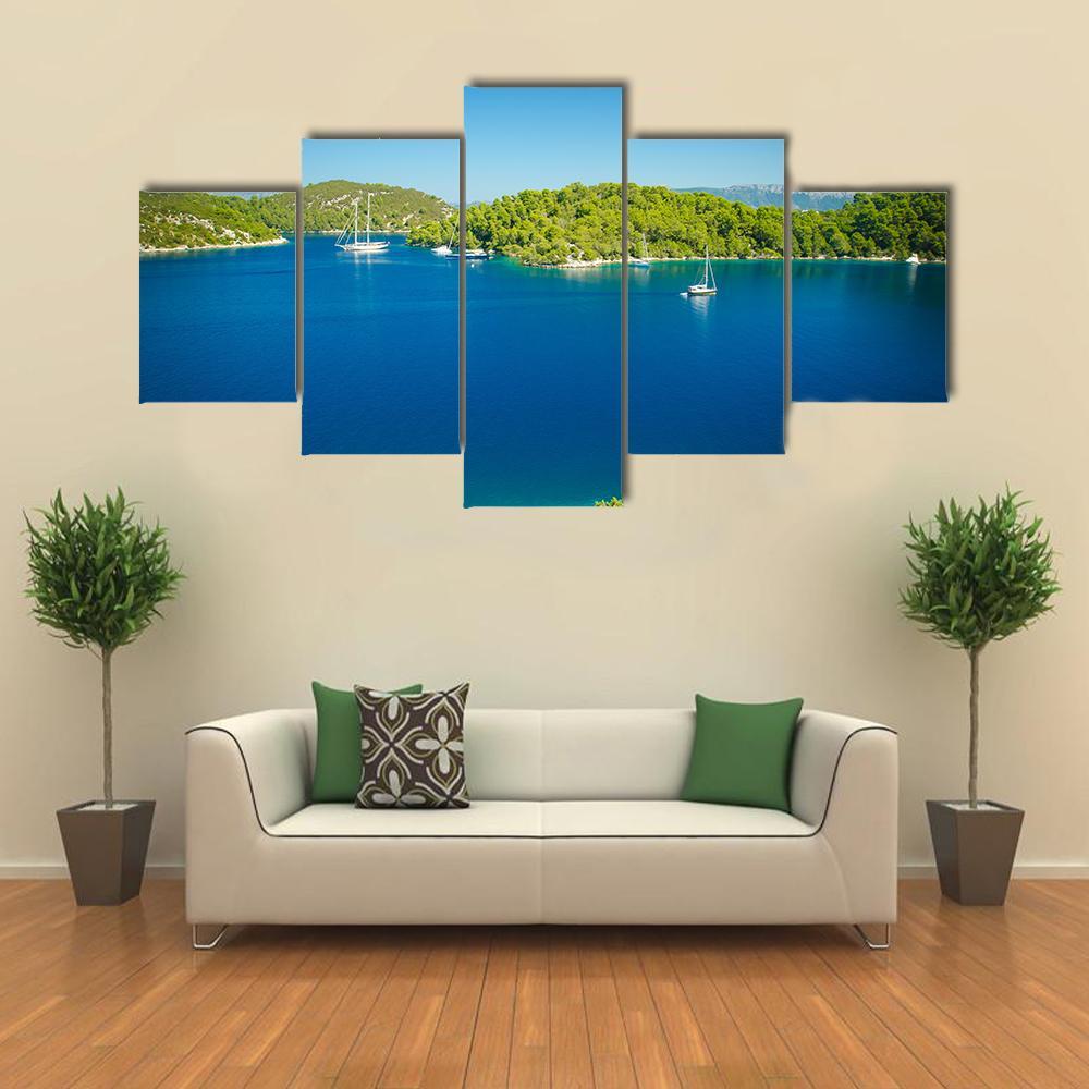 Coast Line Of Mljet Croatia Canvas Wall Art-4 Pop-Gallery Wrap-50" x 32"-Tiaracle