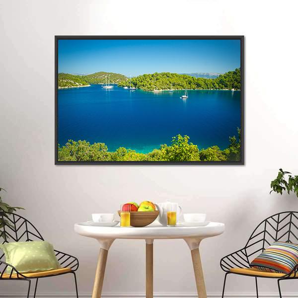 Coast Line Of Mljet Croatia Canvas Wall Art-1 Piece-Floating Frame-24" x 16"-Tiaracle
