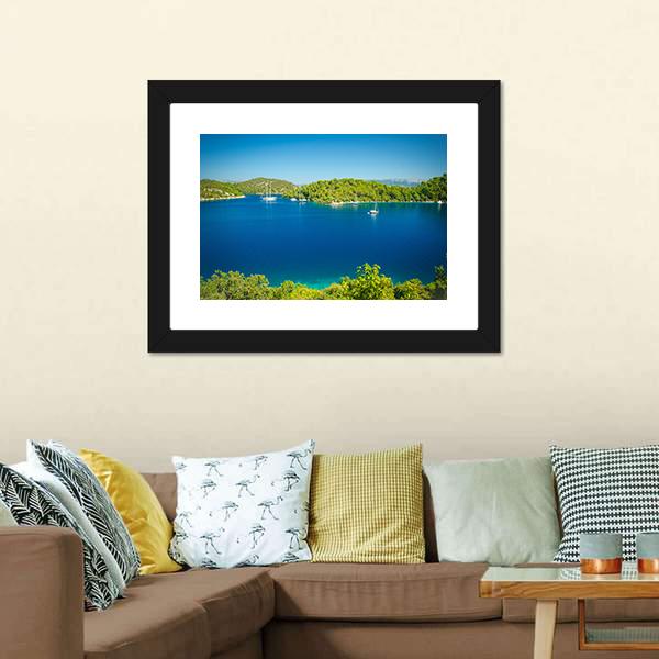 Coast Line Of Mljet Croatia Canvas Wall Art-1 Piece-Framed Print-20" x 16"-Tiaracle