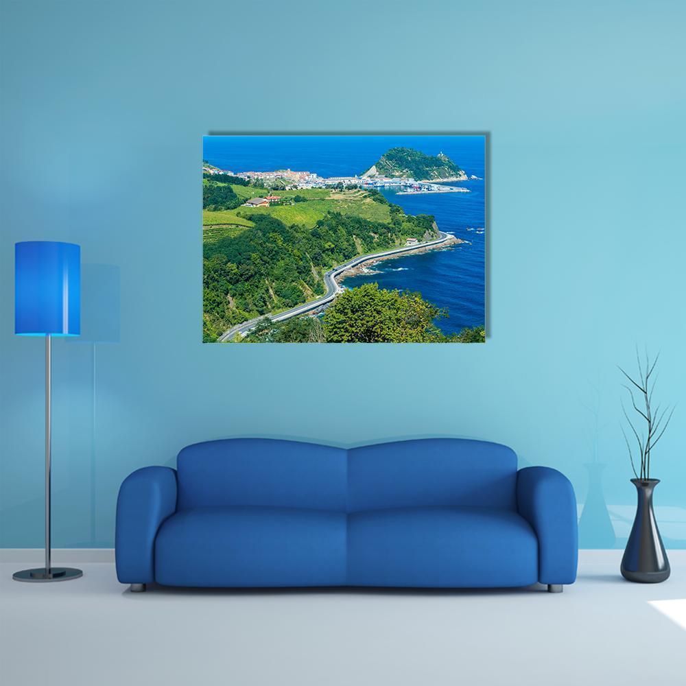 Coast Of Basque Country Canvas Wall Art-4 Horizontal-Gallery Wrap-34" x 24"-Tiaracle