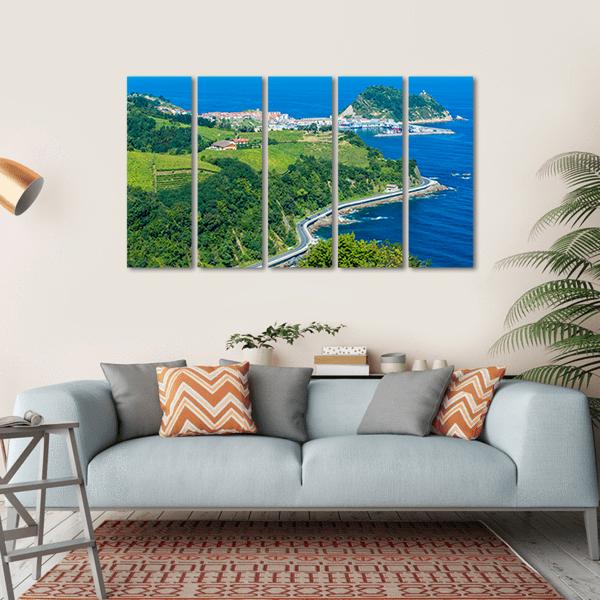 Coast Of Basque Country Canvas Wall Art-5 Horizontal-Gallery Wrap-22" x 12"-Tiaracle
