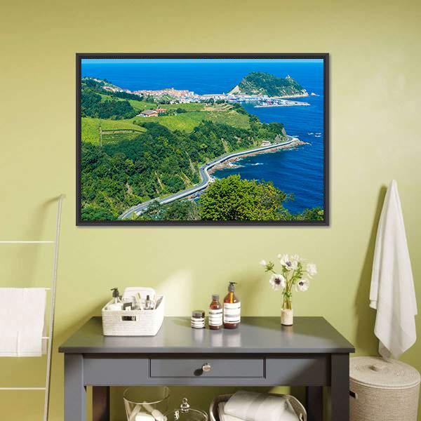 Coast Of Basque Country Canvas Wall Art-5 Horizontal-Gallery Wrap-22" x 12"-Tiaracle