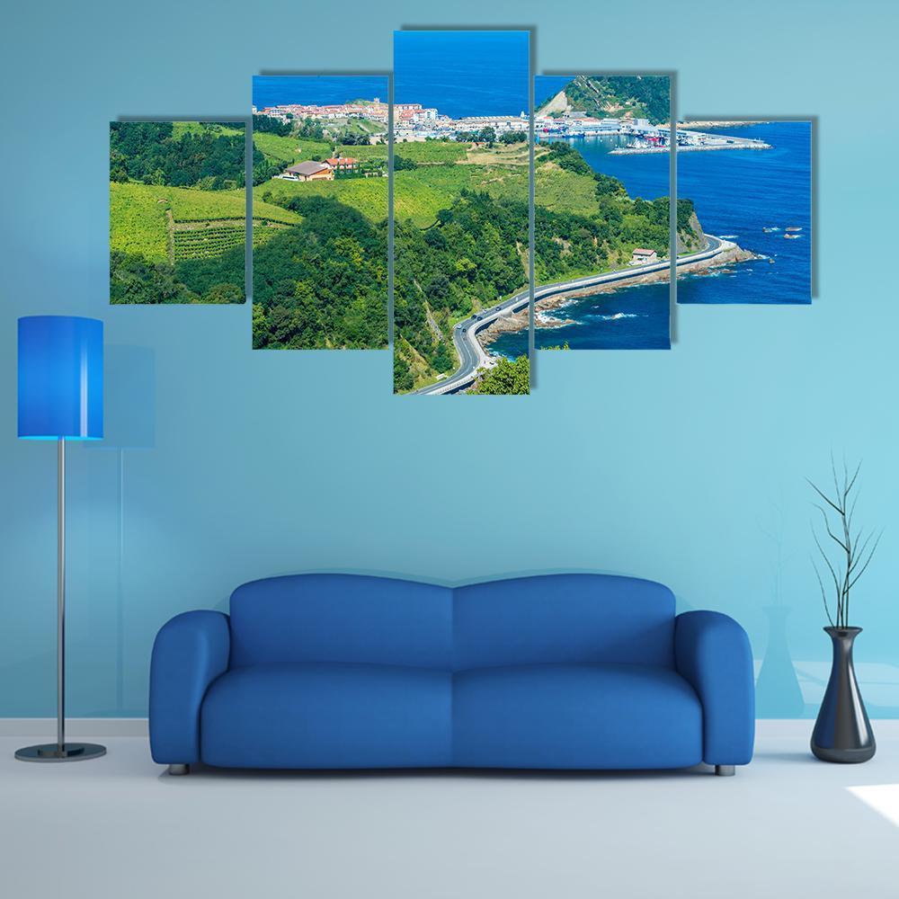 Coast Of Basque Country Canvas Wall Art-1 Piece-Gallery Wrap-48" x 32"-Tiaracle