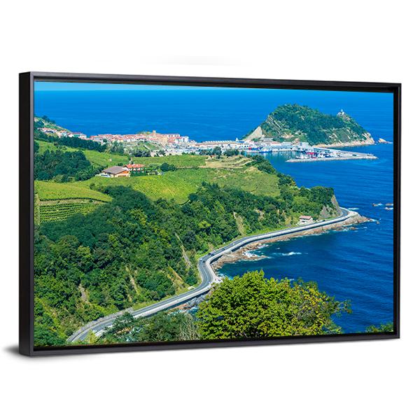 Coast Of Basque Country Canvas Wall Art-3 Horizontal-Gallery Wrap-25" x 16"-Tiaracle