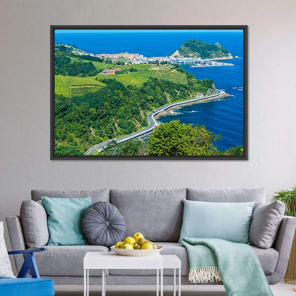 Coast Of Basque Country Canvas Wall Art-3 Horizontal-Gallery Wrap-25" x 16"-Tiaracle