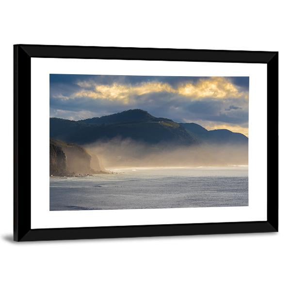 Coast Of Coal Cliff Canvas Wall Art-3 Horizontal-Gallery Wrap-25" x 16"-Tiaracle