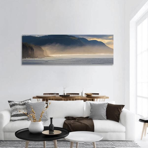 Coast Of Coal Cliff Panoramic Canvas Wall Art-3 Piece-25" x 08"-Tiaracle