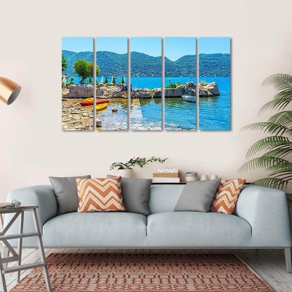 Coast Of Kalekoy Canvas Wall Art-5 Horizontal-Gallery Wrap-22" x 12"-Tiaracle
