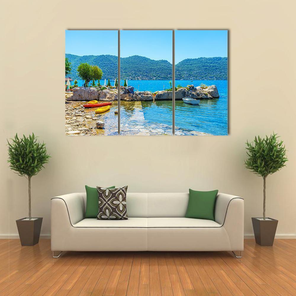Coast Of Kalekoy Canvas Wall Art-3 Horizontal-Gallery Wrap-37" x 24"-Tiaracle
