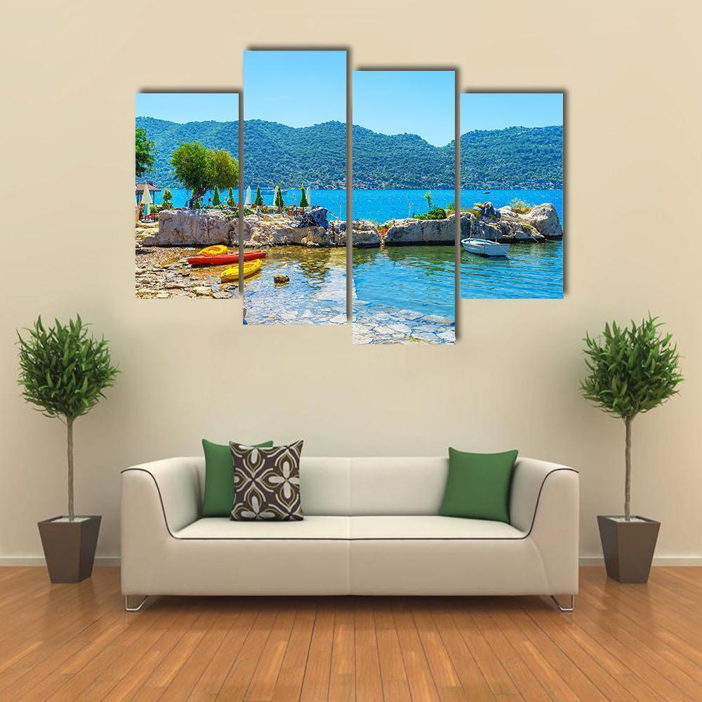 Coast Of Kalekoy Canvas Wall Art-4 Pop-Gallery Wrap-50" x 32"-Tiaracle