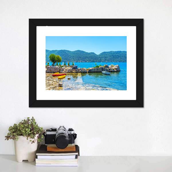 Coast Of Kalekoy Panoramic Canvas Wall Art-1 Piece-36" x 12"-Tiaracle