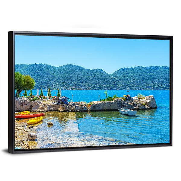 Coast Of Kalekoy Panoramic Canvas Wall Art-1 Piece-36" x 12"-Tiaracle