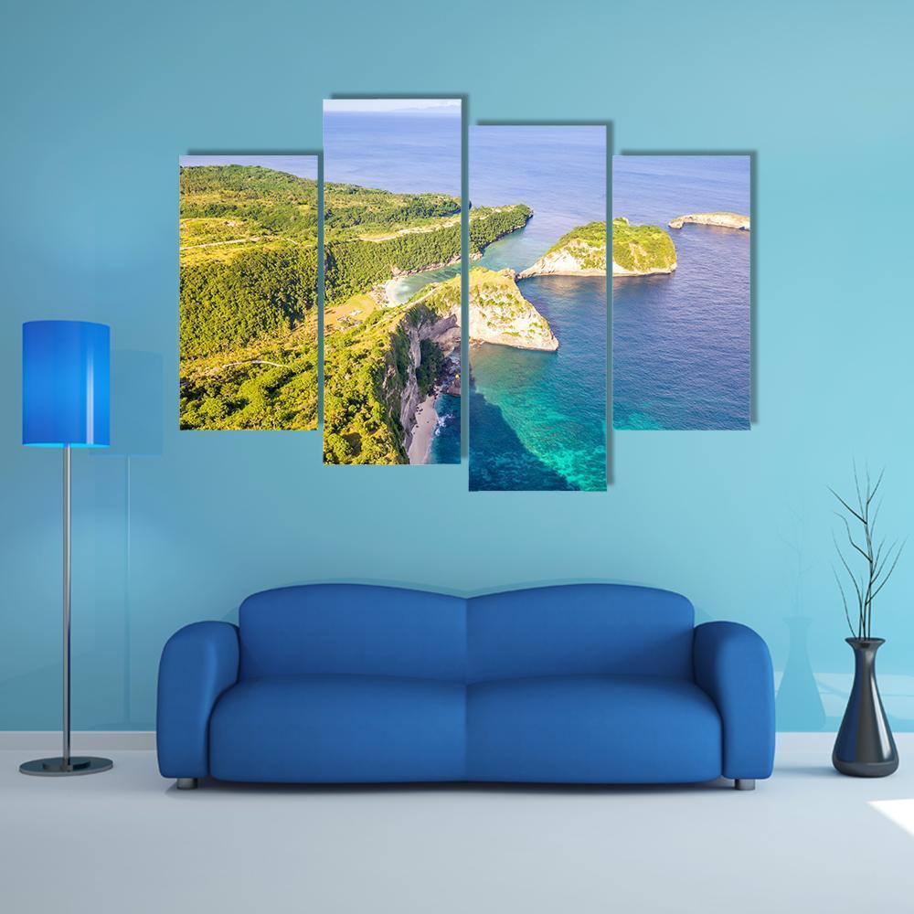 Coast Of Penida Island Canvas Wall Art-4 Pop-Gallery Wrap-50" x 32"-Tiaracle