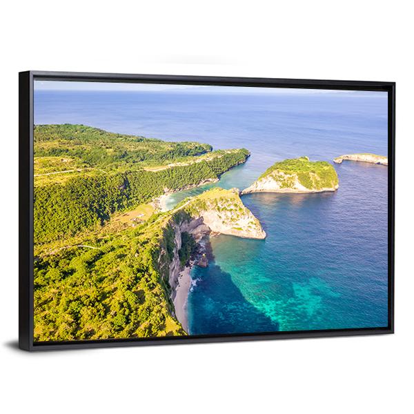 Coast Of Penida Island Canvas Wall Art-3 Horizontal-Gallery Wrap-25" x 16"-Tiaracle