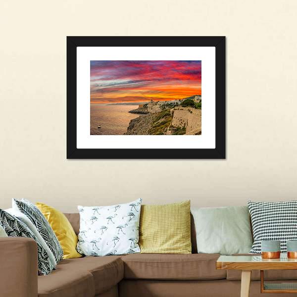 Coast Of The Salento Canvas Wall Art-1 Piece-Framed Print-20" x 16"-Tiaracle