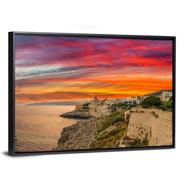 Coast Of The Salento Canvas Wall Art-5 Horizontal-Gallery Wrap-22" x 12"-Tiaracle