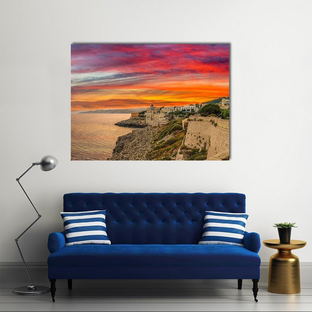 Coast Of The Salento Canvas Wall Art-1 Piece-Gallery Wrap-48" x 32"-Tiaracle