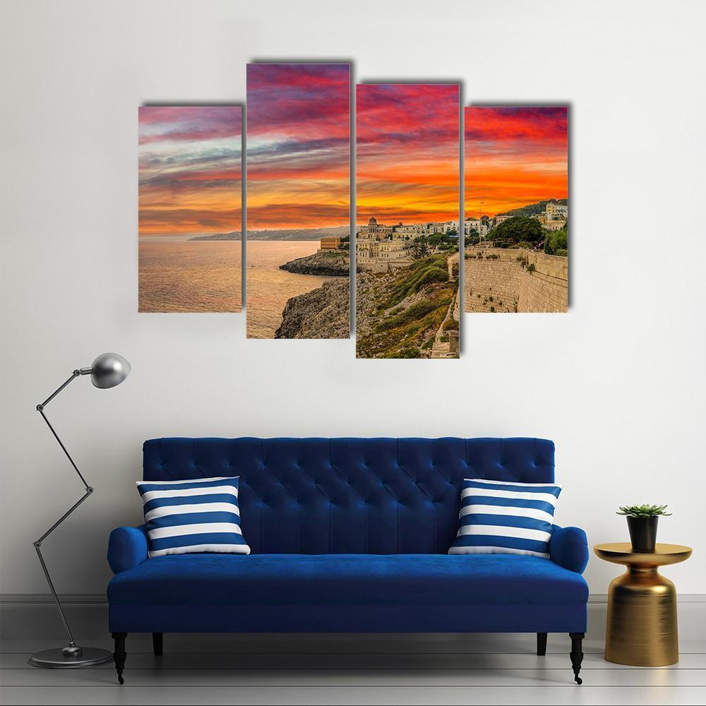 Coast Of The Salento Canvas Wall Art-4 Pop-Gallery Wrap-50" x 32"-Tiaracle