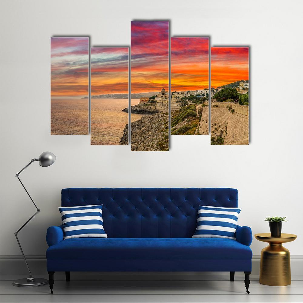 Coast Of The Salento Canvas Wall Art-5 Pop-Gallery Wrap-47" x 32"-Tiaracle