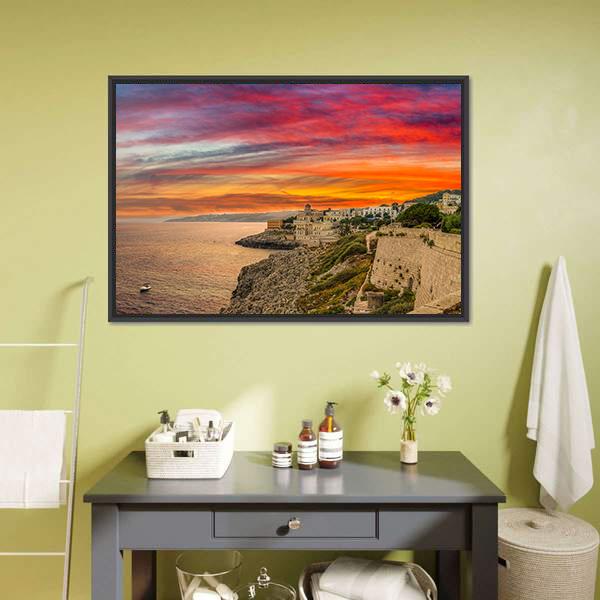 Coast Of The Salento Canvas Wall Art-3 Horizontal-Gallery Wrap-25" x 16"-Tiaracle