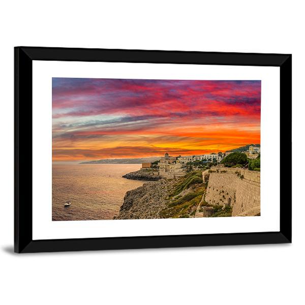 Coast Of The Salento Panoramic Canvas Wall Art-1 Piece-36" x 12"-Tiaracle