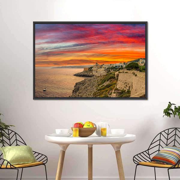 Coast Of The Salento Panoramic Canvas Wall Art-1 Piece-36" x 12"-Tiaracle
