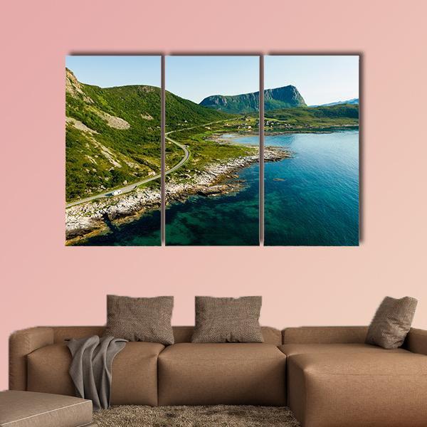 Coast Of Vestvagoy Island Canvas Wall Art-3 Horizontal-Gallery Wrap-37" x 24"-Tiaracle