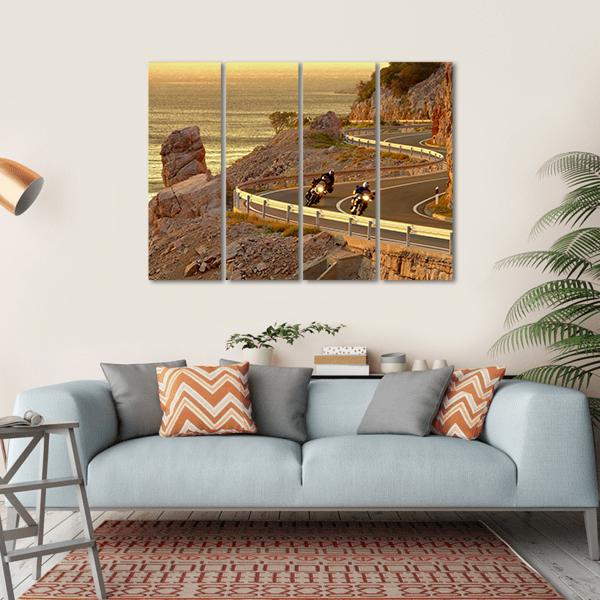 Coast Road Croatia Canvas Wall Art-4 Horizontal-Gallery Wrap-34" x 24"-Tiaracle