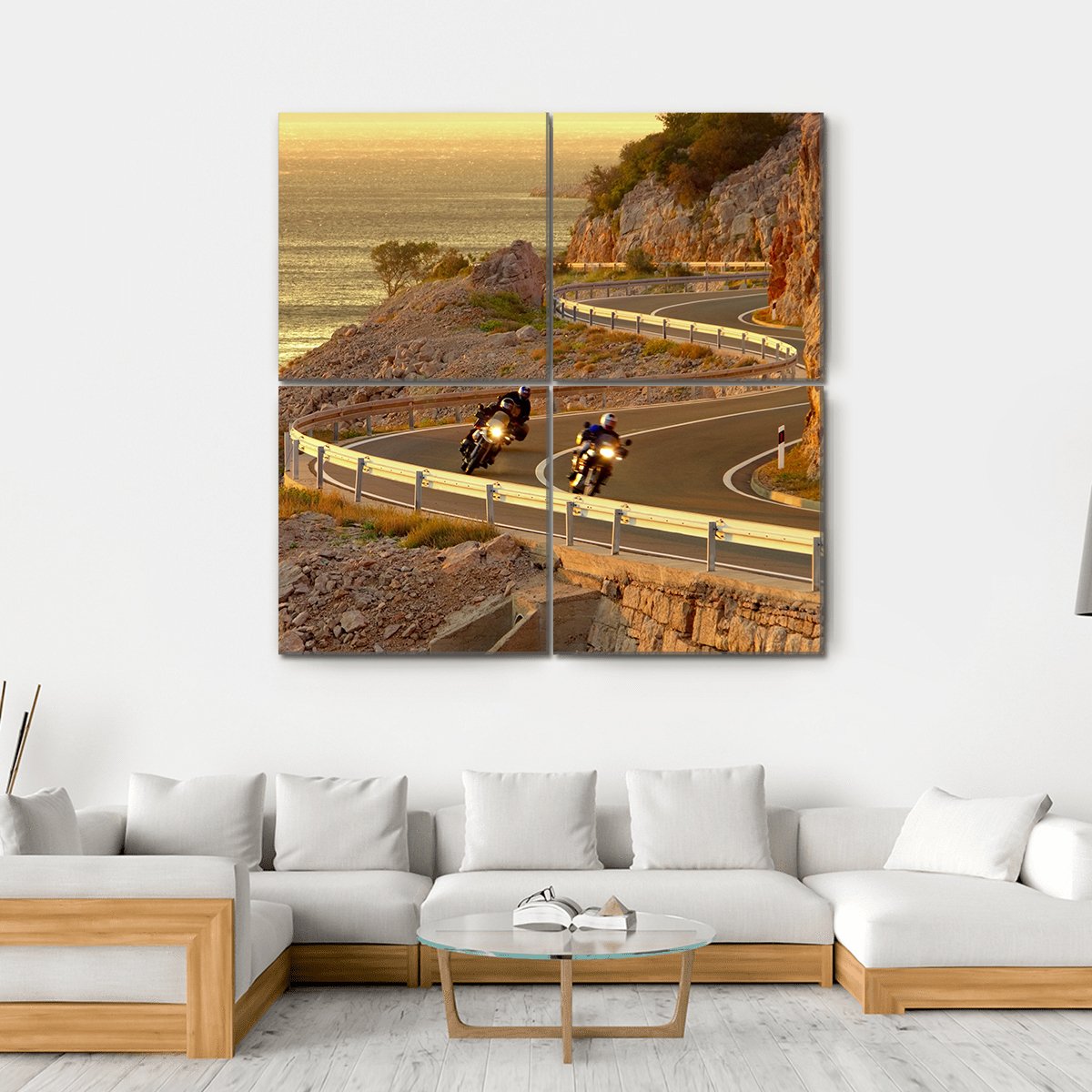 Coast Road Croatia Canvas Wall Art-4 Square-Gallery Wrap-17" x 17"-Tiaracle