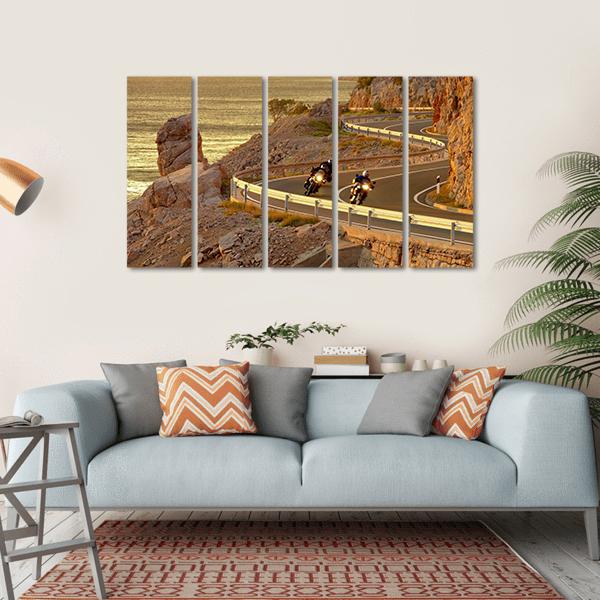 Coast Road Croatia Canvas Wall Art-5 Horizontal-Gallery Wrap-22" x 12"-Tiaracle