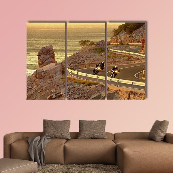 Coast Road Croatia Canvas Wall Art-3 Horizontal-Gallery Wrap-37" x 24"-Tiaracle