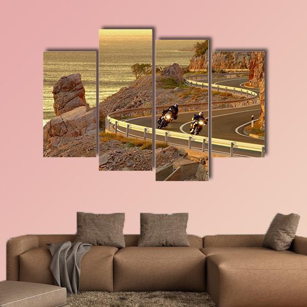 Coast Road Croatia Canvas Wall Art-4 Pop-Gallery Wrap-50" x 32"-Tiaracle